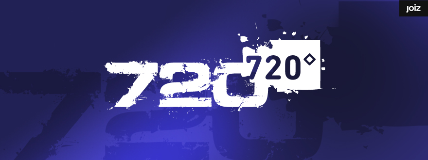 Von okamo aus Berlin gestaltetes Format-Logo-Design der Fernsehshow „720°“ des Schweizer Web- und Fernsehsenders JOIZ
