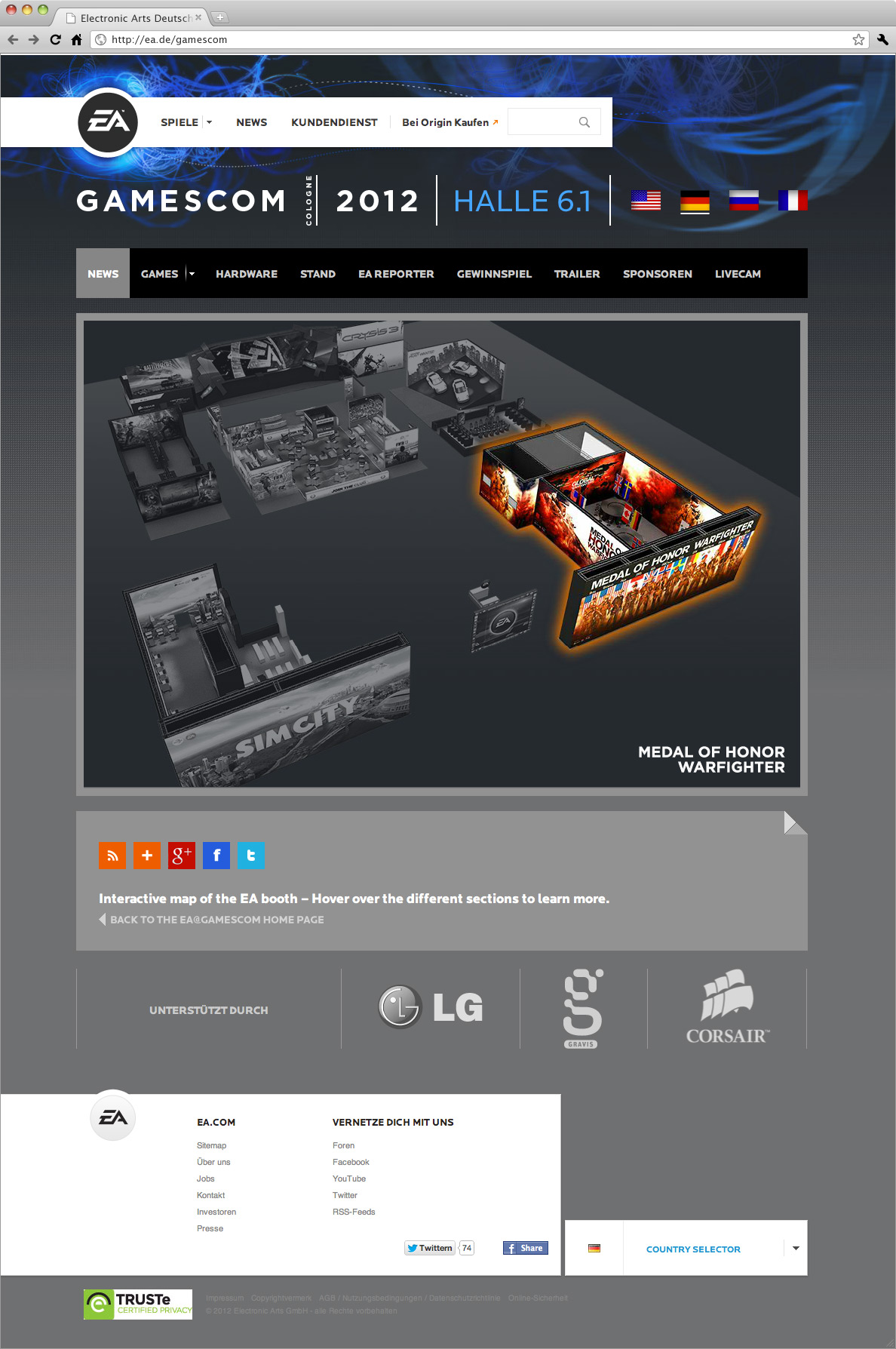 Webdesign-interaktiver-standplan-ea-electronic-arts-at-gamescom-2012-cologne